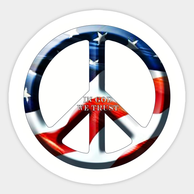 American Peace Symbol Sticker by asaiphoto